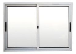 Ventana Aluminio De 1.0 X 80 Corrediza Serie Premium Color Plateado