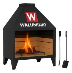 Estufa A Leña Chapa Esquinera Parrilla Pala Y Atizador 60cm