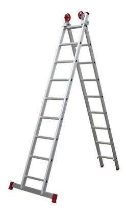 Escalera Aluminio Extensible Botafogo 9 Escalones Plateada 150kg Plateado