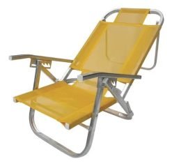 Silla De Playa Reclinable Amarilla Cad0401 Botafogo Amarillo
