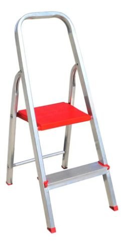 Escalera Plegable De Aluminio Para El Hogar Botafogo, 2 Peldaños Phantom Red