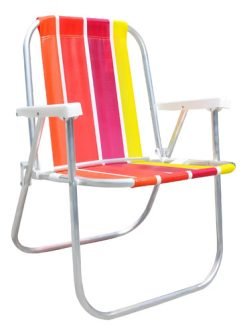 Reposera Plegable Aluminio Botafogo Lar & Lazer Roja Con Apoyabrazos 45cm Rojo