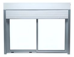 Ventana Monoblock Aluminio Corrediza Cortina 150 X 120