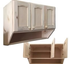 Alacena De Cocina Waluminio Madera Rústica 3 Puertas Beige 110x65x30cm