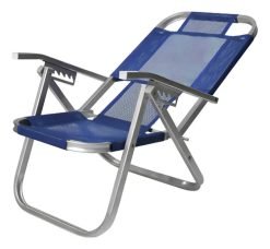 Reposera Botafogo Lar & Lazer Aluminio Plegable Ancha 130kg Azul