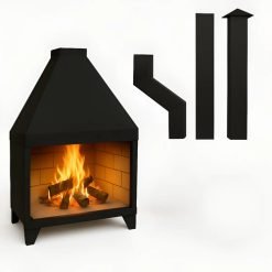 Estufa Salamandra Waluminio Frontal O Esquinera A Leña Con Tejuelas Chapa