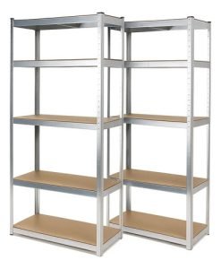 Estanterías Metálicas Galvanizadas Pack X2 90x40x180 Plateado