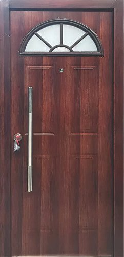 Puerta Exterior Blindada Con Barral Largo Y Vidrio