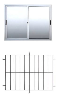 Ventanas De Aluminio Corrediza 1.0 X 1.0 Con Reja 12mm