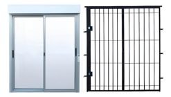 Puerta Ventana Aluminio Monoblock 150 X 200 + Puerta Reja