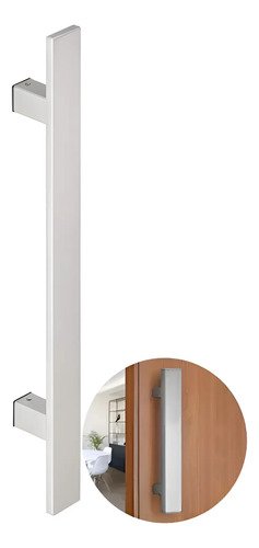 Manijón Tirador Para Puerta De Acero Inoxidable Plateado