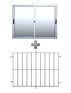 Ventana Corrediza Waluminio Anodizado Corrediza Ventana Aluminio Con Reja Plateado Rectangular De Aluminio 1.5m X 1.2m X 2.5cm