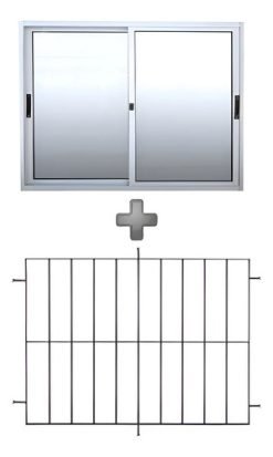Ventanas Con Reja Incorporada De 120 X 100 En Serie Premium