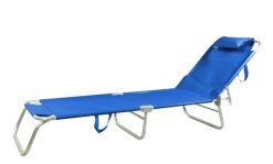 Reposera En Aluminio Plegable Reforzada Almohadilla Piscina