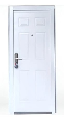 Puerta Exterior Semiblindada Chapa Doble Ciega Color Blanco Waluminio