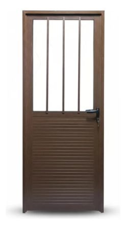 Puerta Waluminio Aluminio Abatible 80x200 Ext. Madera.