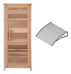 Puerta Exterior Madera Con Alero Policarbonato