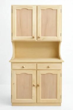 Alacena Waluminio Clásica 4 Puertas 2 Cajones Pino Blanco 180x80x36cm