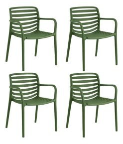 Silla De Jardin Polipropileno Kit X4 Super Resistente