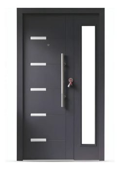 Puerta Blindadas Exterior Chapa Barral Y Acople De Abrir Color Negro