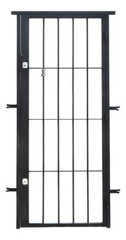 Reja Exterior De Puerta Walumino Waluminio Puerta Reja De 85cm X 205cm Barra De 16mm Color Negro Pintado