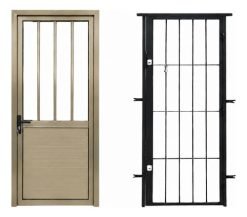 Puerta Aluminio Exterior Con Reja Hierro 80x200