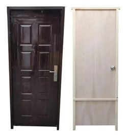 Puerta Exterior Chapa Mas Puerta Interior Madera Color Marrón