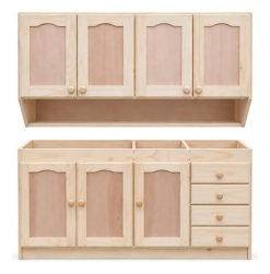 Bajo Mesada De Madera Y Aéreo De 4 Puertas